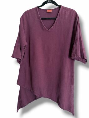 Oh My Gauze! Cindy Top In Eggplant Size Medium